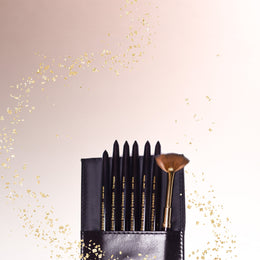 Luxury nail brush set 7 pcs + case