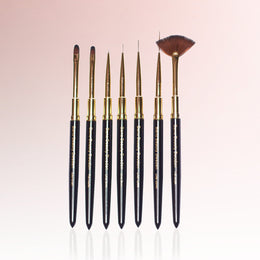 Luxury nail brush set 7 pcs + case