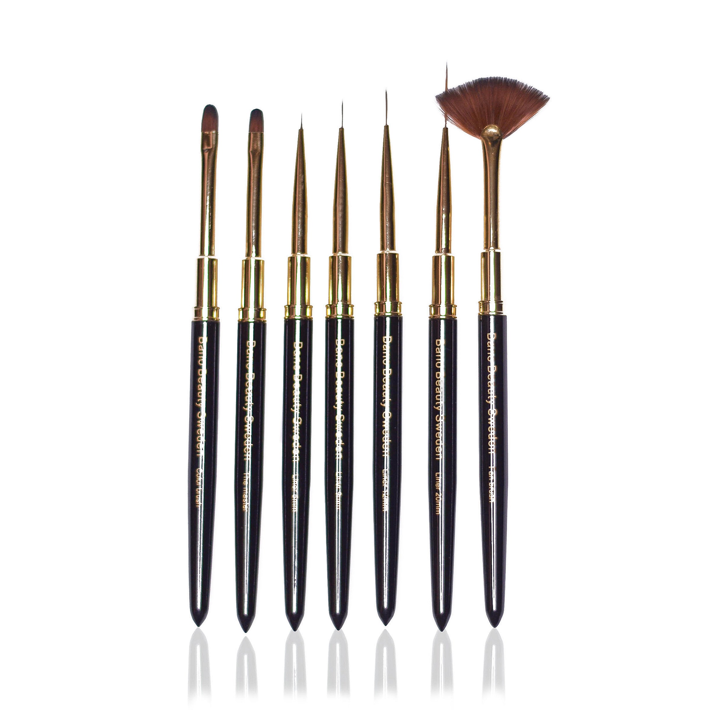 Luxury nail brush set 7 pcs + case