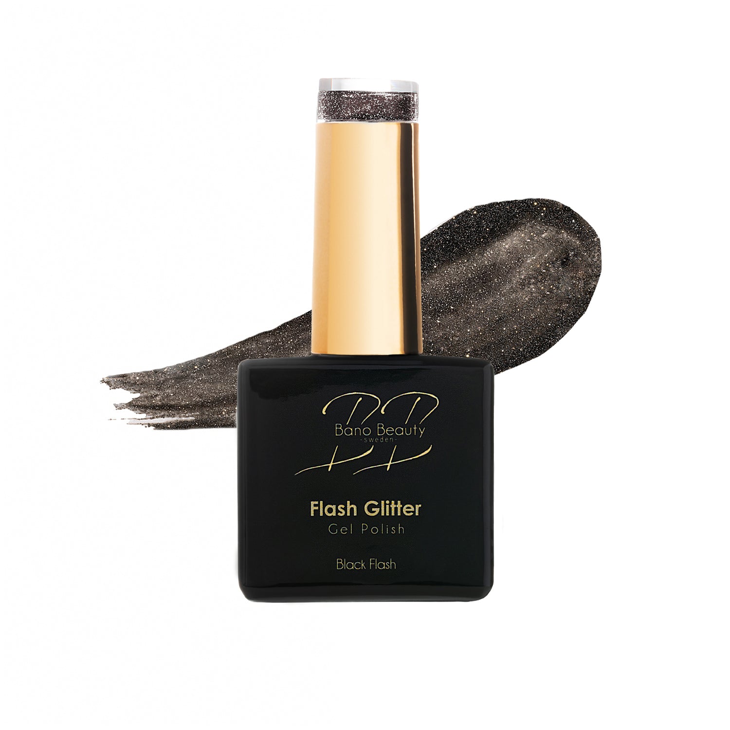 Flash glitter gel polish - Black