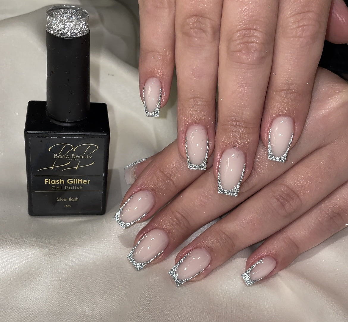 Flash glitter gel polish - Silver